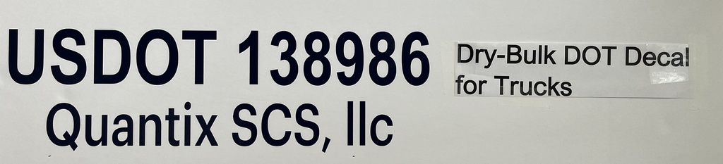 Dry Bulk SCS DOT Decal